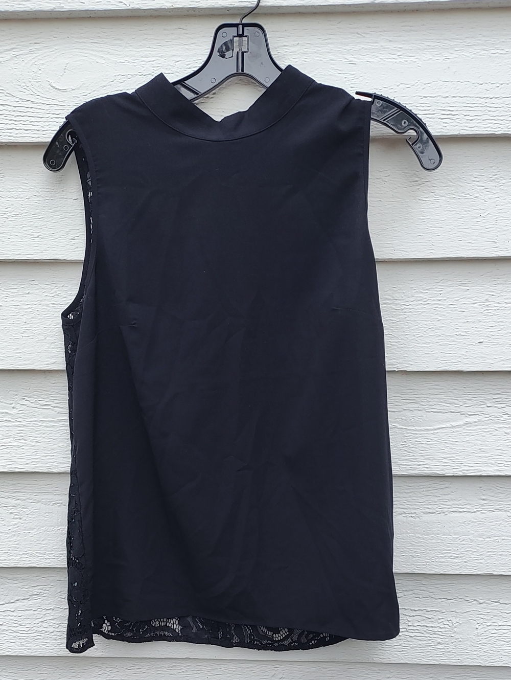 Black Lace-Trim Mock Neck Women's Camisole